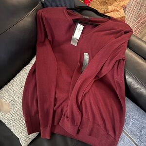 Banana Republic Women’s  Deep Red V-Neck Sweater
